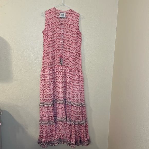 Pink Patterned Maxi Dress - Picture 1 of 6